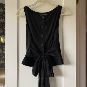 NWT Anthropologie Maeve Tie Front Button Back Viscose Linen Blend Sleeveless Top